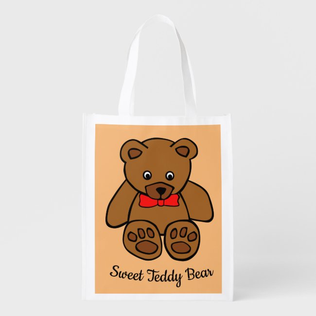 Sweet Teddy Bear Reusable Grocery Bag