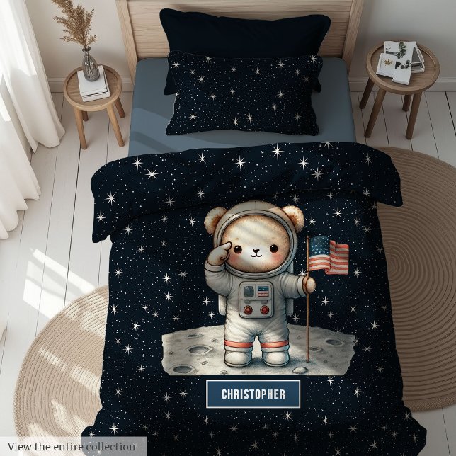 Sweet Teddy Bear Space Explorer Duvet Boy Nursery Cover (Sweet Teddy Bear Space Explorer Duvet Boy Nursery)