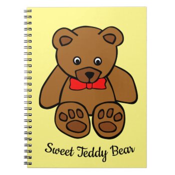 Sweet Teddy Bear Spiral Notebook by Bebops at Zazzle
