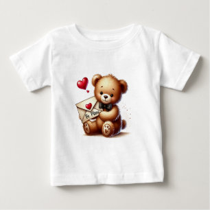 Sweet Teddy Bear Valentines Day Be Mine Baby T-Shirt