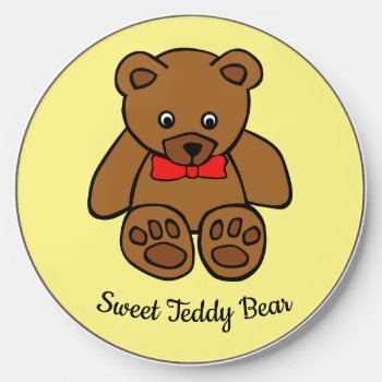 Sweet Teddy Bear Wireless Charger by Bebops at Zazzle