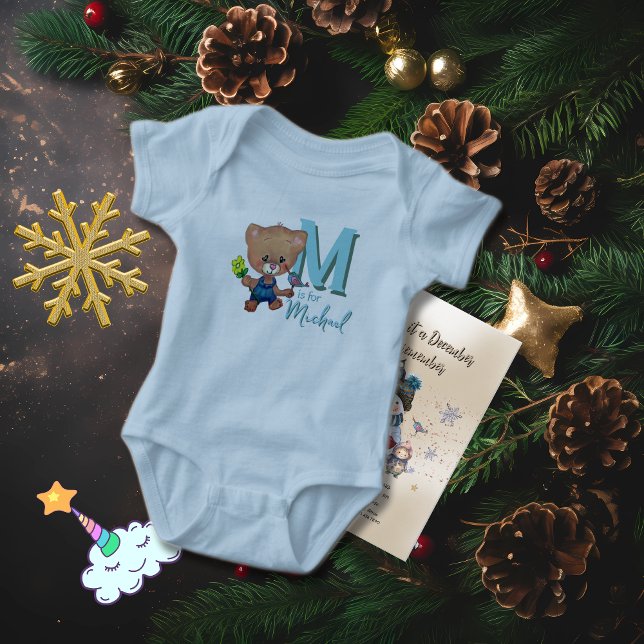  Sweet Teddy Bear with Bird Baby Bodysuit (Sweet Teddy Bear with Bird Baby Bodysuit)