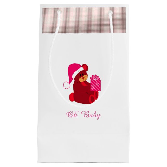 Sweet Teddy Bear with Present Small Gift Bag (Front)