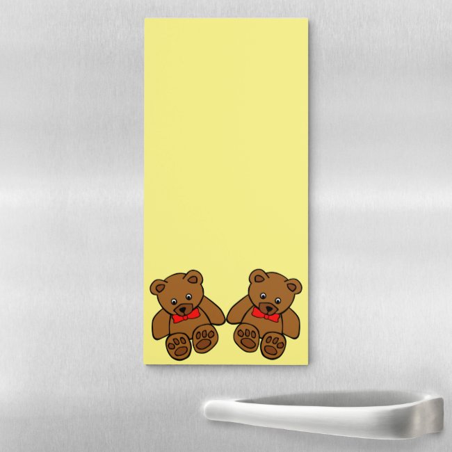 Sweet Teddy Bears Magnetic Notepad