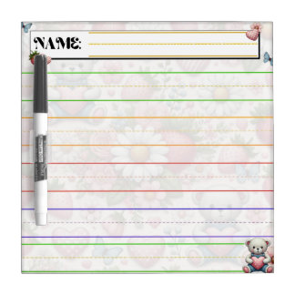 Sweet Teddy Dreams with Name Section Dry Erase Board