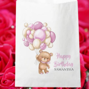 Sweet Teddy Girl Favor Bag