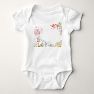 Sweet Teddy Love Birds Baby Shower Bodysuit