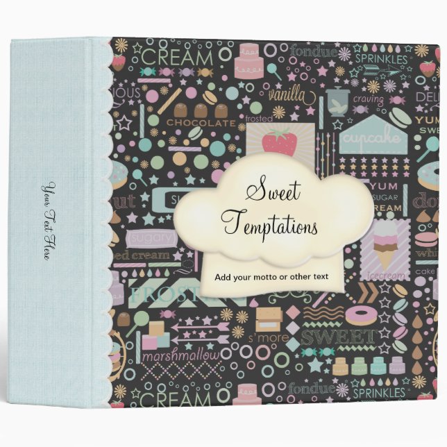 Sweet Temptations Bakery Boutique Black Binder (Front/Spine)