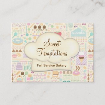 Sweet Temptations Bakery Boutique Business Card by Spice at Zazzle