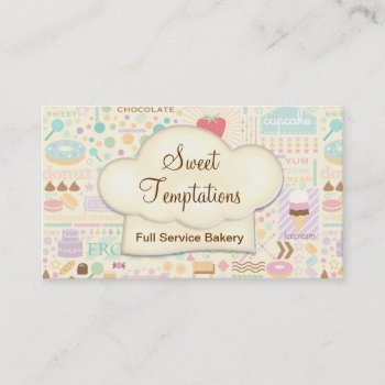 Sweet Temptations Bakery Boutique Business Card by Spice at Zazzle