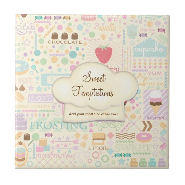 Sweet Temptations Bakery Boutique - Customize Ceramic Tile (Front)