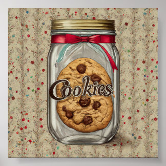 Sweet Temptations: Chocolate Chip Cookie Jar Poster
