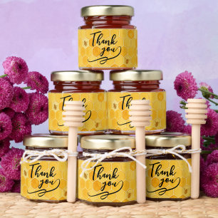 Sweet Thank You Honey Jar Gift with Wooden Dipper Favors
