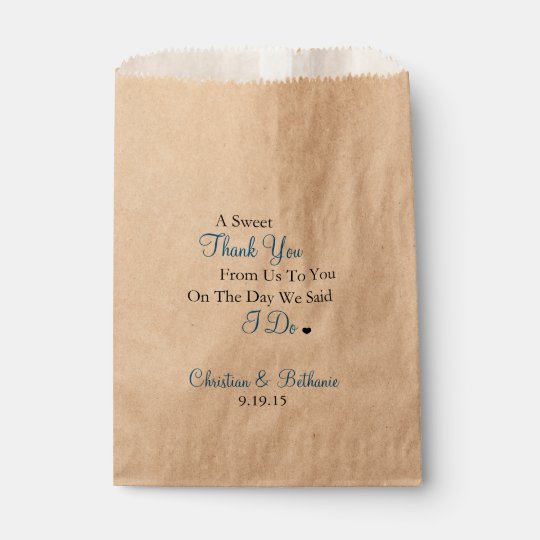 Sweet Thank You Personalized Royal Blue Wedding Favor Bag Zazzle Sweet Thank You Personalized Royal Blue Wedding Favor Bag