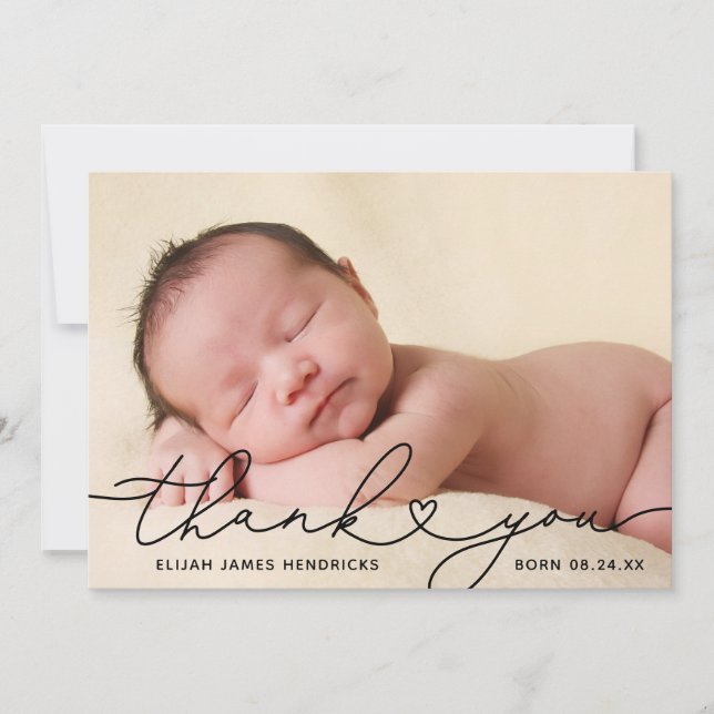 Sweet Thank You Photo Birth Announcement (Front)