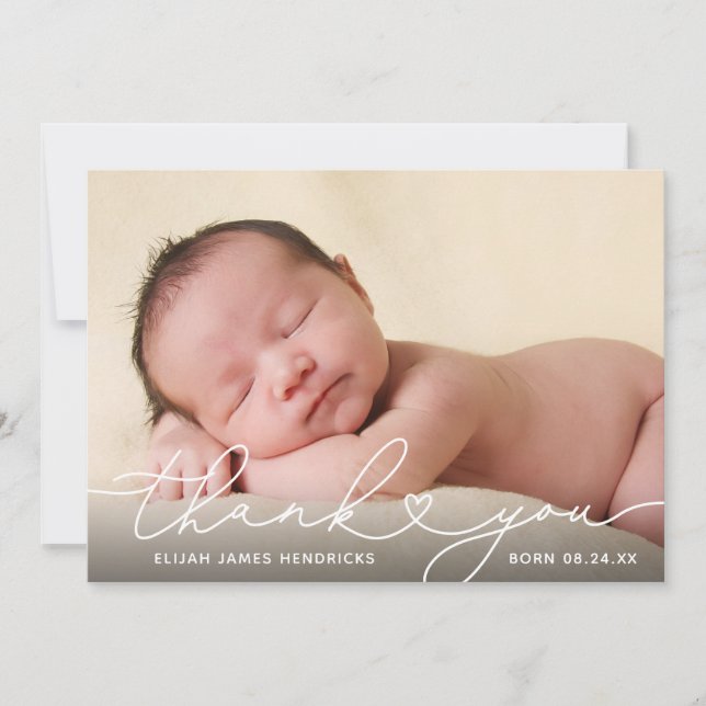Sweet Thank You Photo Birth Announcement (Front)