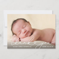Sweet Thank You Photo Birth Announcement