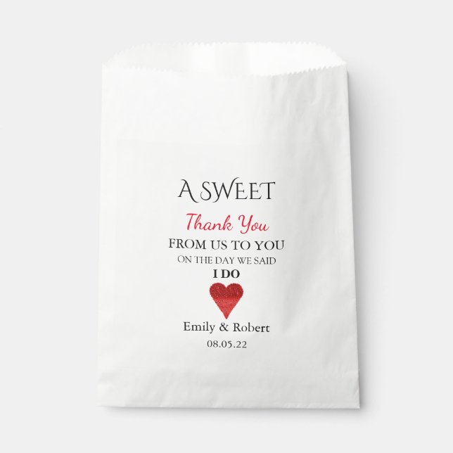 Sweet Thank You Wedding Favor Buffet Bag (Front)