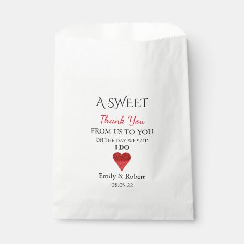 Sweet Thank You Wedding Favor Buffet Favor Bag