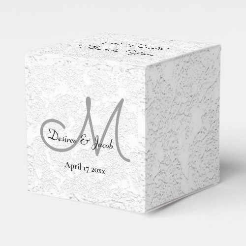 Sweet Thank You White Black Grey Monogram Wedding Favor Boxes