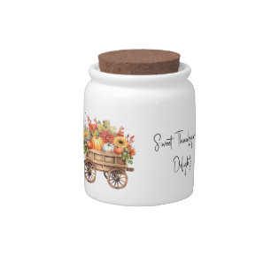 Sweet Thanksgiving Delights pumpkin cart Candy Jar