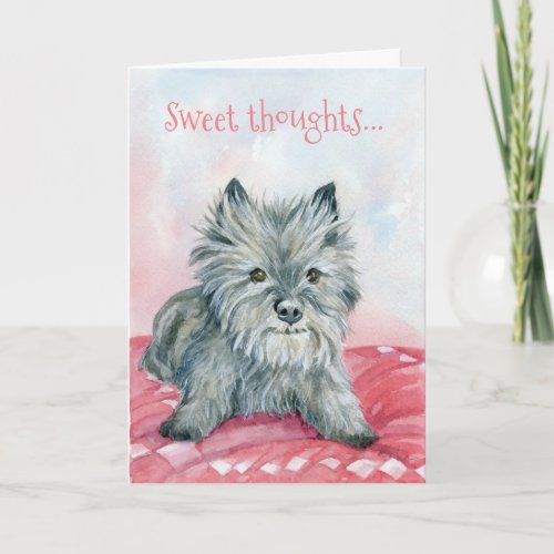Sweet thoughts Cairn Birthday card