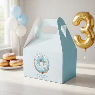 Sweet Time Pastel Green Donut Birthday Favor Boxes
