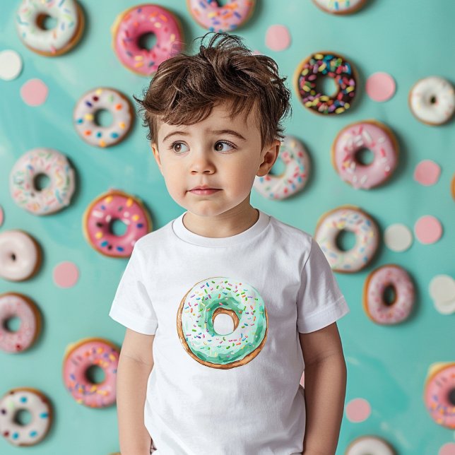 Sweet Time Pastel Green Donut Birthday Toddler T-shirt (Creator Uploaded)