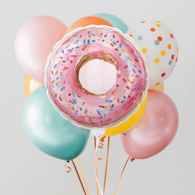 Sweet Time Pastel Pink Donut Birthday Balloon (Creator Uploaded)