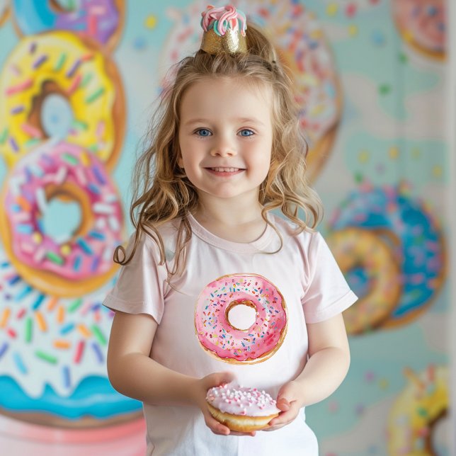Sweet Time Pastel Pink Donut Birthday Toddler T-shirt (Creator Uploaded)