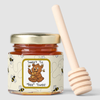 Sweet To Be Bear And Honey Bees Birthday Favor Honey Jar Favors