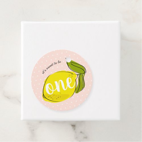 Sweet to be One Lemon Citrus First Birthday Pink Favor Tags