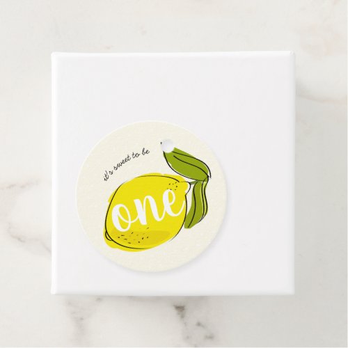 Sweet to be One Lemon Citrus First Birthday Yellow Favor Tags