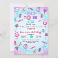 Sweet to be six candyland birthday invitation. invitation