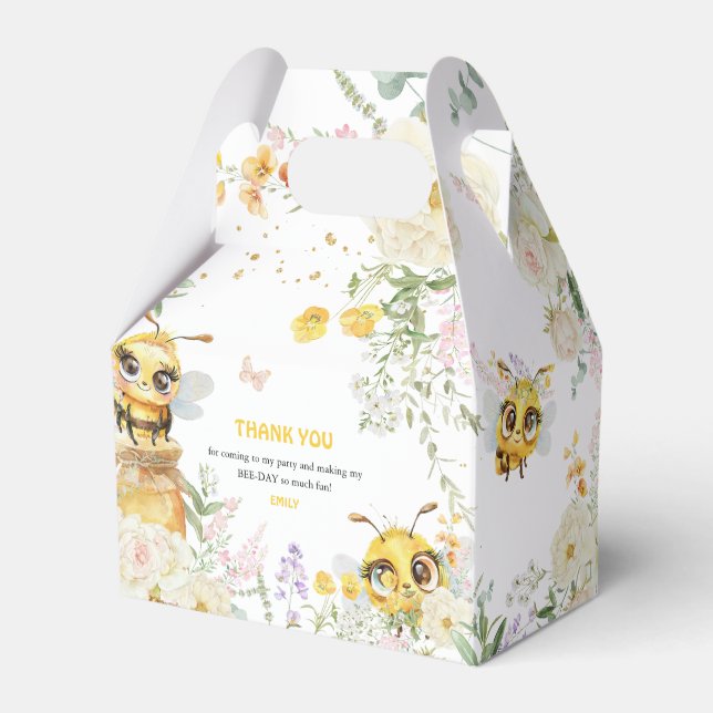Sweet to Bee' Birthday Thank You  Favor Boxes (Front Side)