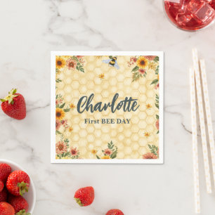 Sweet to bee Bumble Wildlfower Spring Birthday Par Napkins