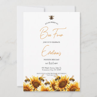 Sweet to Bee Elegant Birthday Invitation