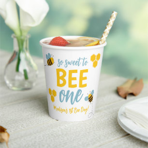 Sweet to Bee One 1st Bee Day Birthday Party Paper Cups