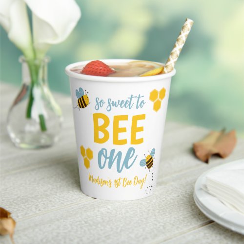Sweet to Bee One 1st Bee Day Birthday Party Paper Cups