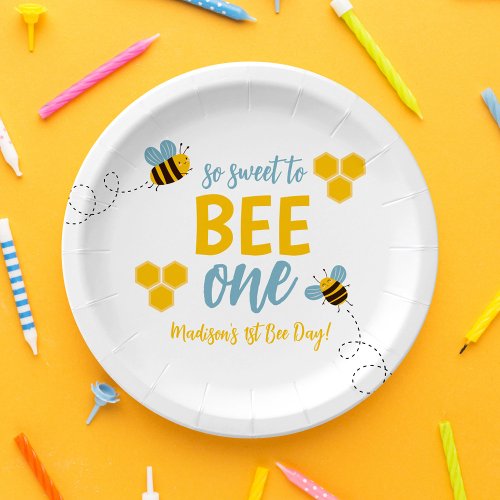 Sweet to Bee One 1st Bee Day Birthday Party Paper Plates