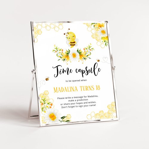 Sweet to bee One 1st bee day time capsule birthday Poster