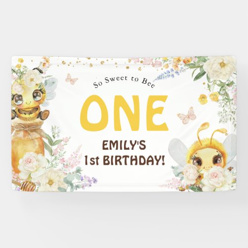 Sweet to Bee ONE 1st Birthday Banner