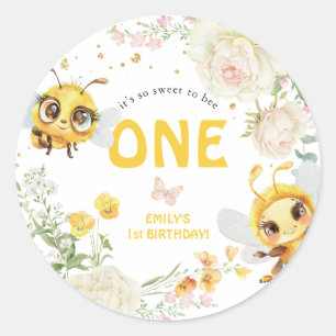 Sweet to Bee ONE' 1st Birthday Classic Round Sticker