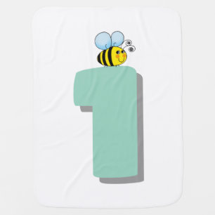 Sweet to Bee One 1st Birthday Cute Bumble Bee Baby Blanket
