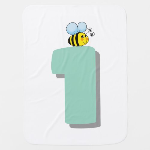 Sweet to Bee One 1st Birthday Cute Bumble Bee Baby Blanket