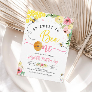 Sweet to Bee One 1st Birthday Invitation