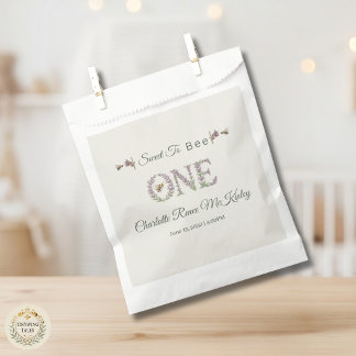 Sweet To Bee One 1st Birthday Lavender Watercolor Favor Bag