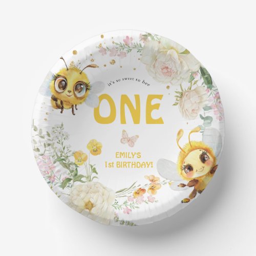 Sweet to Bee ONE 1st Birthday Paper Bowls