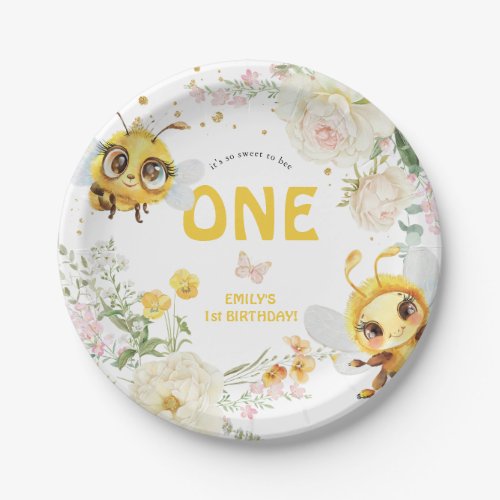 Sweet to Bee ONE 1st Birthday Paper Plates