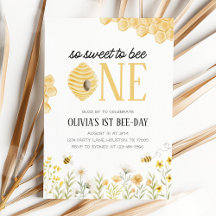 Sweet to Bee One Bee 1st Birthday Invitation
